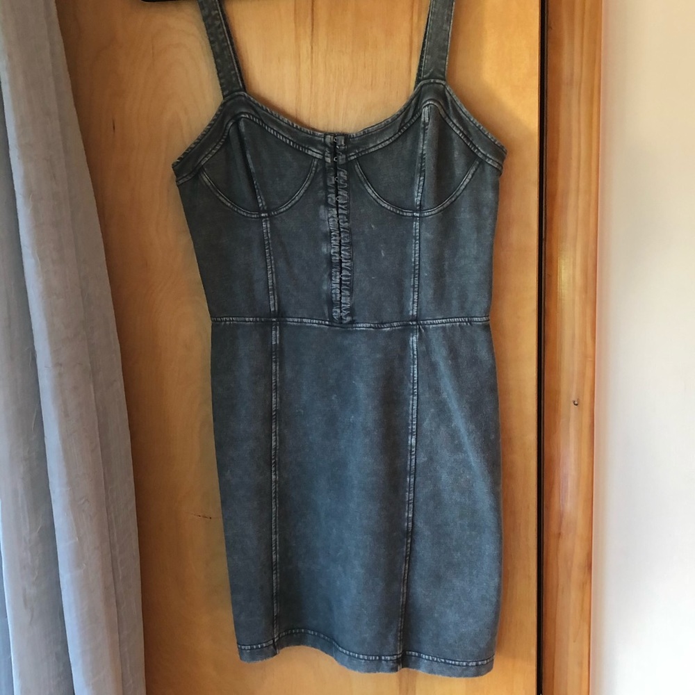 NWOT Free People Gray Distressed Mini Dress